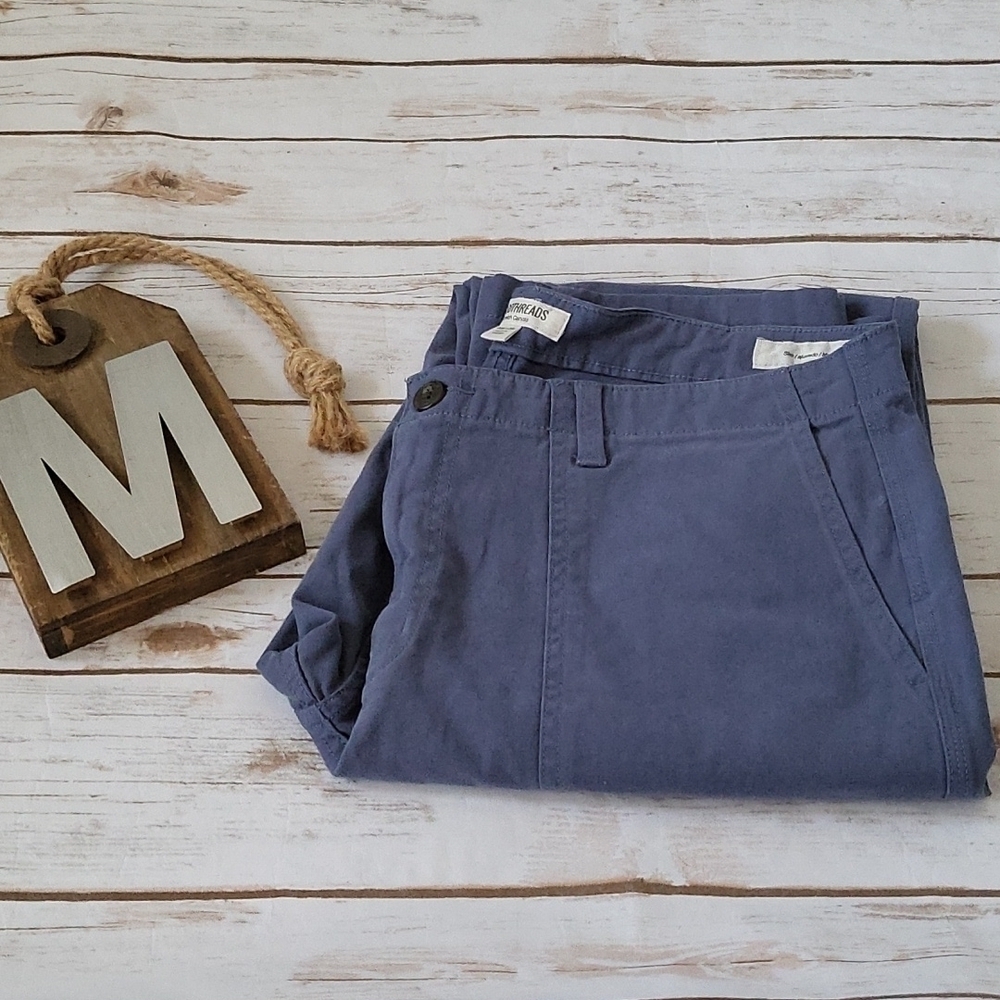 Goodthreads ash blue stretch canvas Slim fit Flat front pants with 35" inseam